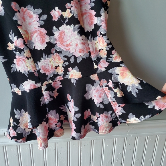 A. Byer Stretchy Flare Peplum Blouse - Picture 3 of 16